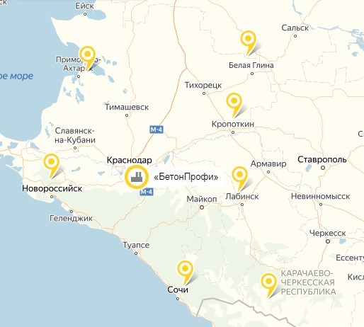 Изображение карты краснодарского края